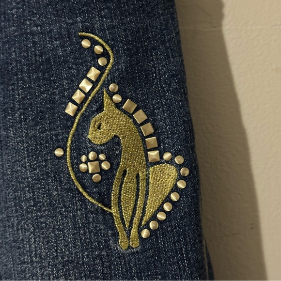 Baby Phat | Girls Girlz Blue Medium Wash Embellished Jeans Size 10 - Picture 5 of 10